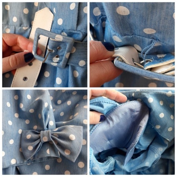 Vintage Cinderella Polka Dot Dress Pinup Blogger - Picture 8 of 8